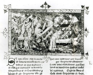 13076-77 f.24v Morte Nera a Tournai, di Gilles de Muisit, dopo il 1349 da Gilles Le Muisit
